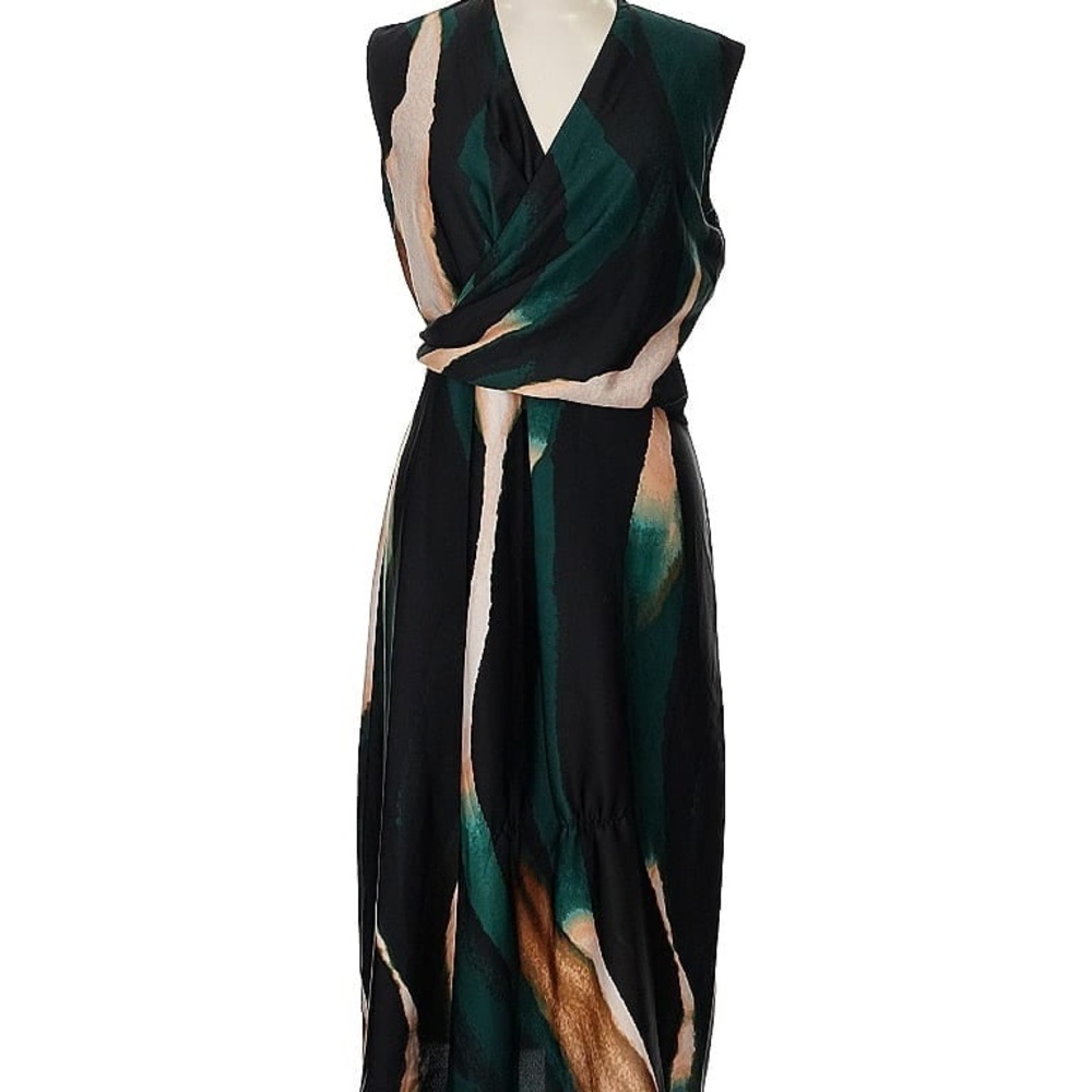 Dkny Asymmetrical Green and Black dress